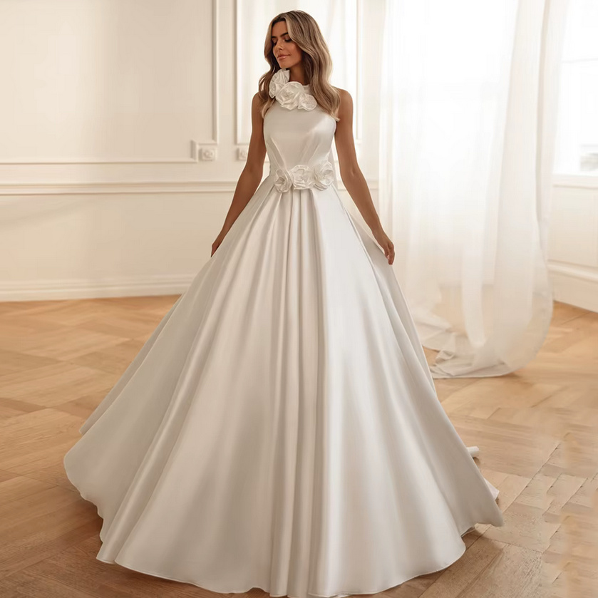 A Linie Brautkleid Caroline mit Flügelärmeln Spitze und&nbsp;Schleppe