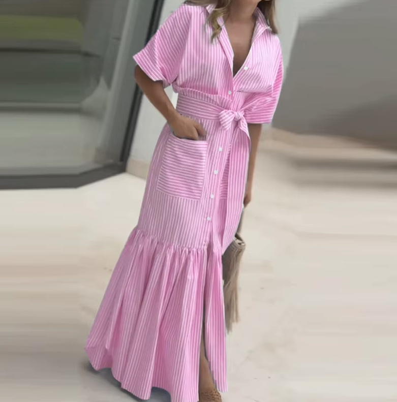 Boho Style Blusenkleid 2025 mit Ärmel in&nbsp;Rosa