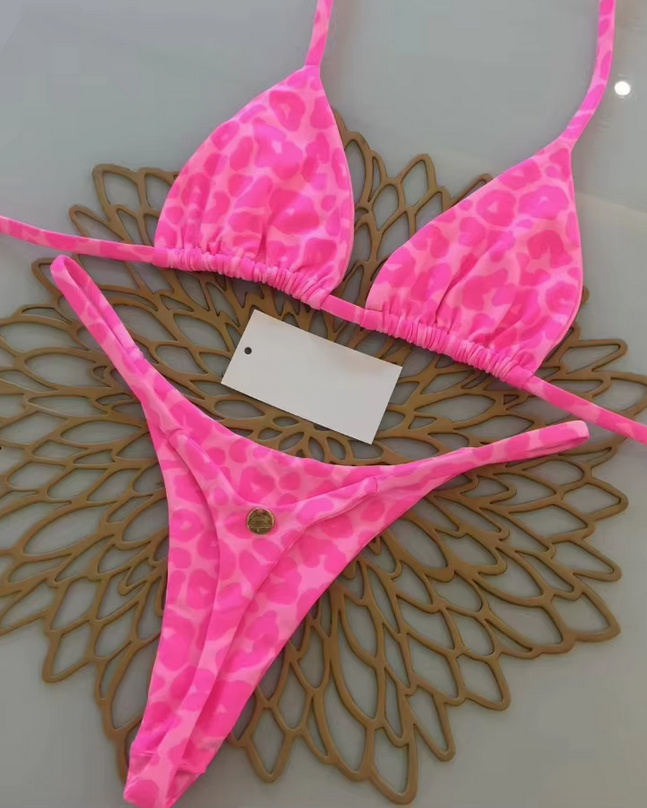 High-Waist Bikini 2025 Valeria Pink Leo&nbsp;Muster