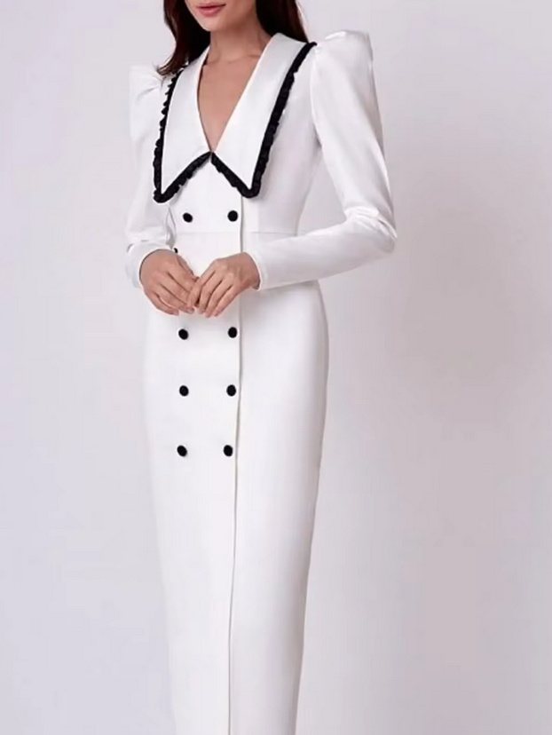 I Linie Kleid Carina für den Standesamt mit Puff Ärmeln und&nbsp;Applikationen