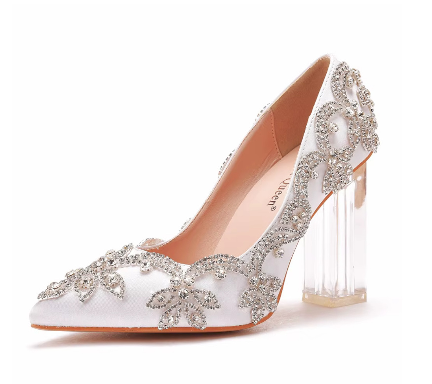 Klar Heels Kristall Pump Feelija Brautschuhe mit&nbsp;Blockabsatz