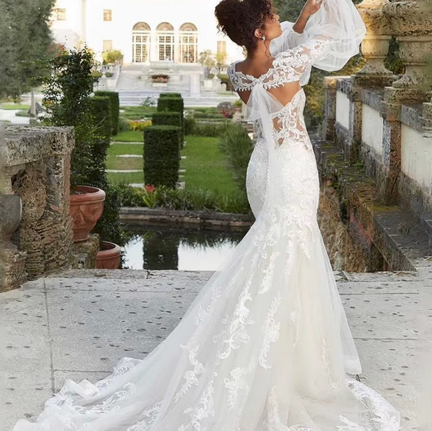 Meerjungfrau Brautkleid Charlotta mit Blumen und Bolero&nbsp;Jacke