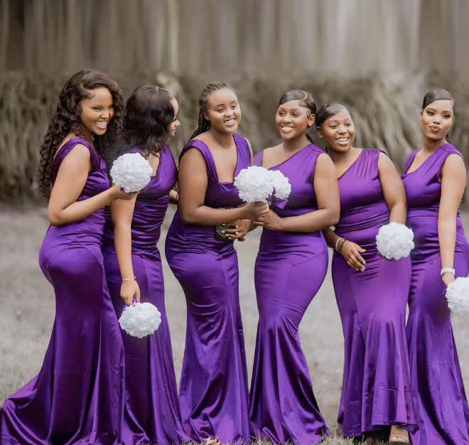 Meerjungfrau Satin Brautjungfernkleid Charlie in&nbsp;Lila