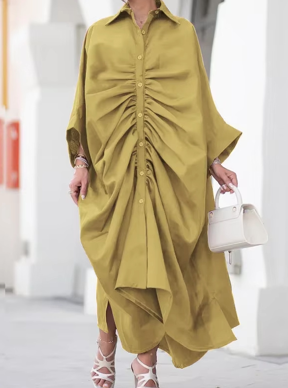 Oversize Maxi Kleid 2025 Elegant in&nbsp;Ingwergelb