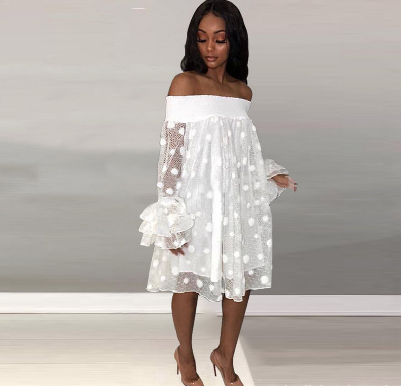 Schulterfreies Hängerchen Standesamtkleid Flora in Weiß&nbsp;Kurz