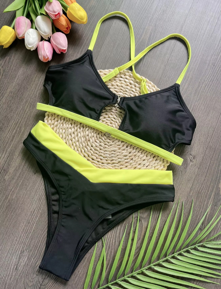 Sexy Push Up Bikini Vaclava in Schwarz&nbsp;Grün