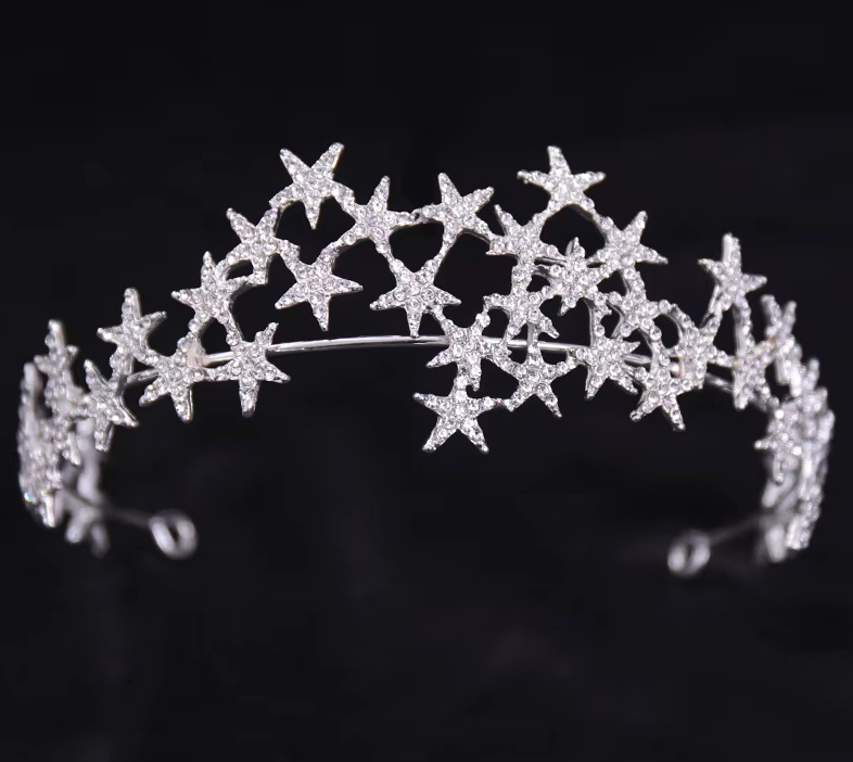 Silber Kristall Braut Tiara Diadem&nbsp;Caren