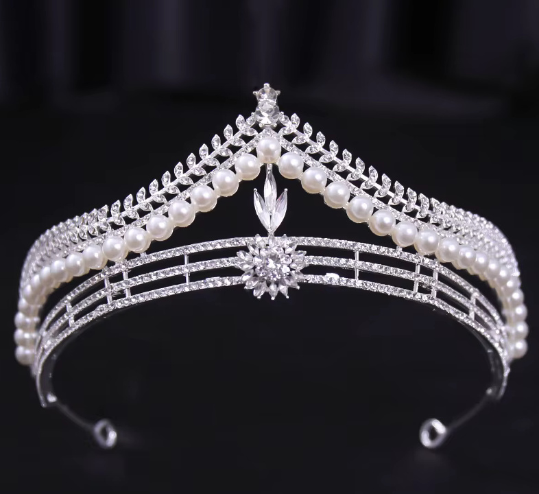 Silber Kristall Braut Tiara Diadem&nbsp;Celine