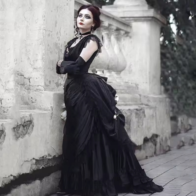 Vintage Style Gothic Brautkleid Franzisca in&nbsp;Schwarz