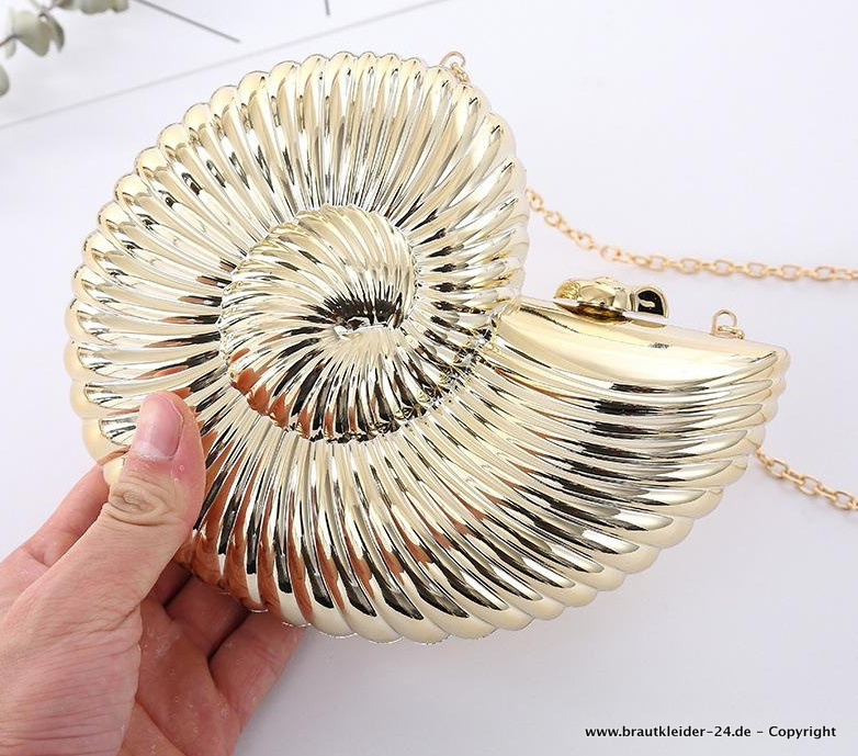 Muschel Brauttasche Abendtasche in&nbsp;Gold