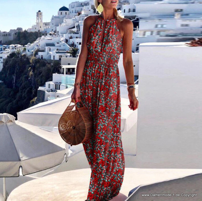 Sommer Boho Jumpsuit Huguette Einteiler Lang mit&nbsp;Blumenmuster