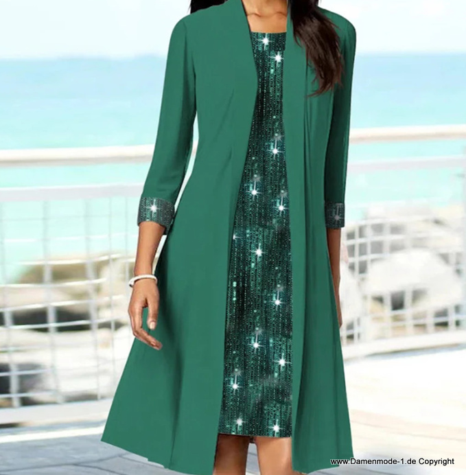 A Linie Hängerchen Style Kleid Elegant in&nbsp;Dunkelgrün