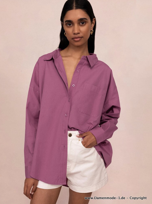 Elegante Langarm Bluse Britany in Flieder