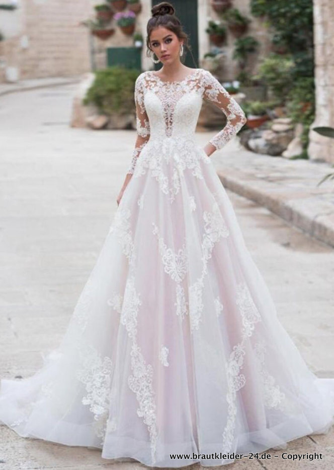 Langarm A Linie Boho Hochzeitskleid&nbsp;Brautkleid