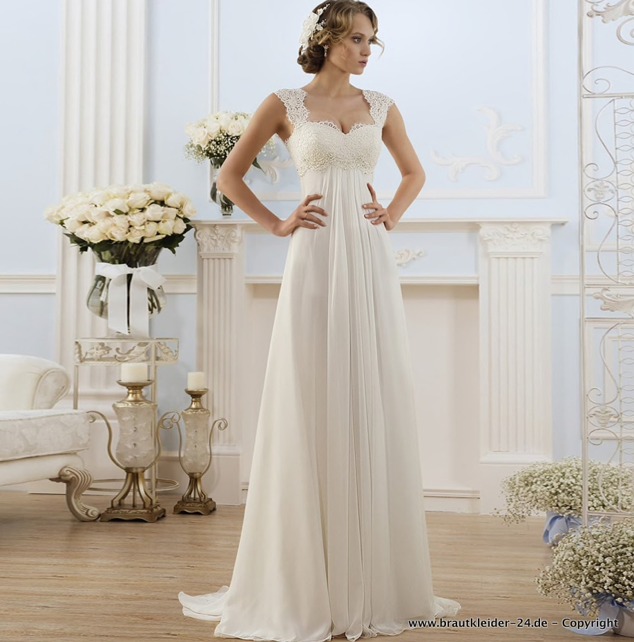 Empire Brautkleid Dagny Lang mit&nbsp;Spitzenträger