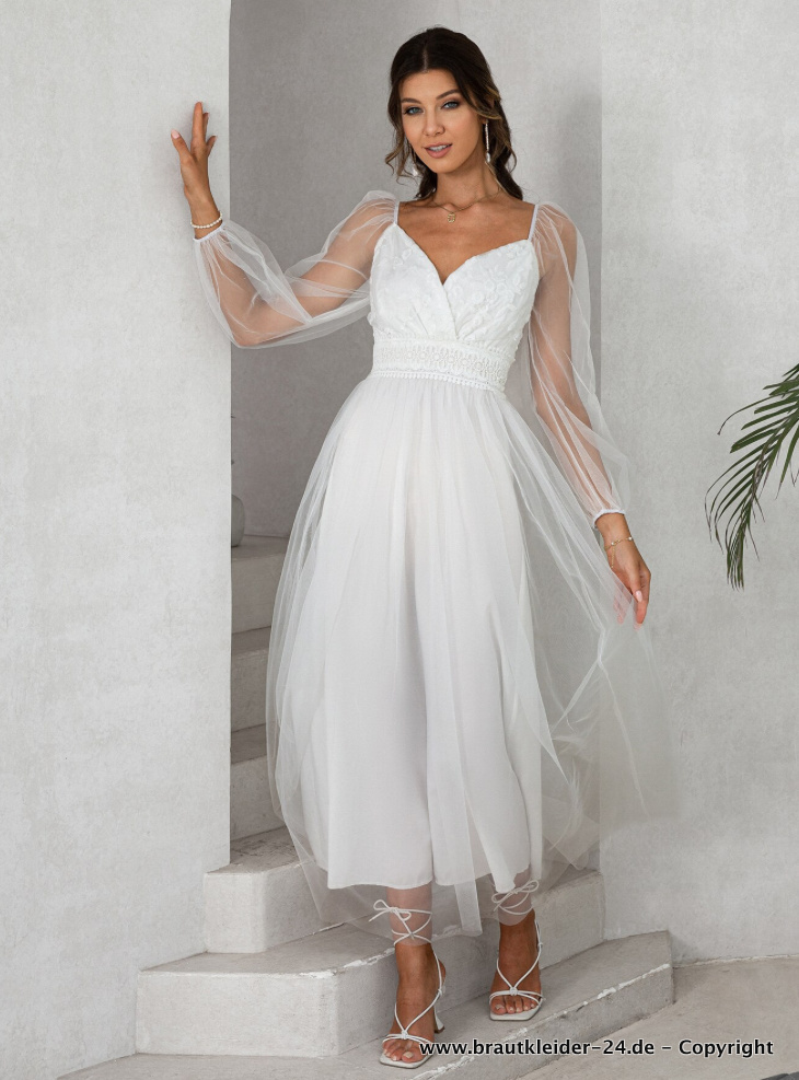 Langarm Tüll Standesamtkleid Iara&nbsp;Elegant