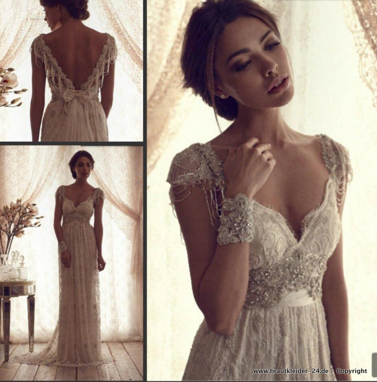 Bohostyle Empire Brautkleid Enya mit Spitze und&nbsp;Stick