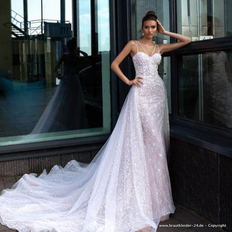 Sexy Meerjungfrau Brautkleid Emanuel Emanuela mit Abnemhmarem&nbsp;Schleppe