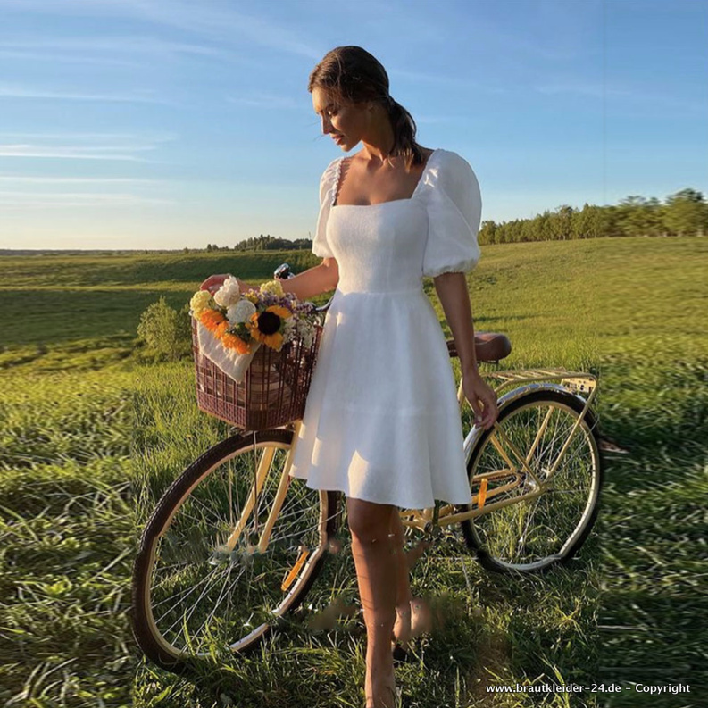 Elegantes Puffärmel Brautkleid Eilika&nbsp;Kurz