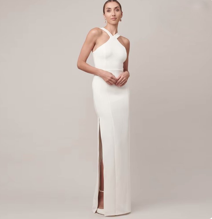 Schilchtes I Linie Brautkleid Berenike mit Sexy Schlitz Lang&nbsp;Modern