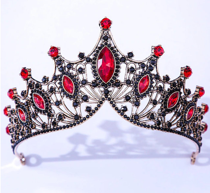 Barock Kristall Braut Tiara&nbsp;Rot