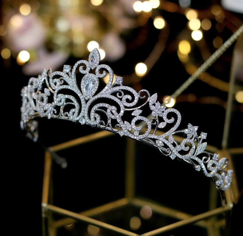 Zirkonia Braut Diadem Tiara&nbsp;Bloswen