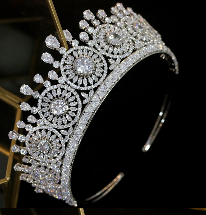 Zirkonia Braut Diadem Tiara Brigitte Königlich&nbsp;Klassisch