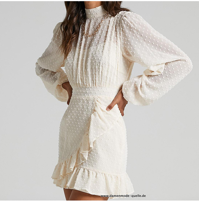 Chiffon Rüschen Mini Kleid Für&nbsp;Damen