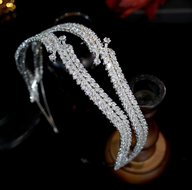 Kristall Strass Braut Haarreif&nbsp;Silber