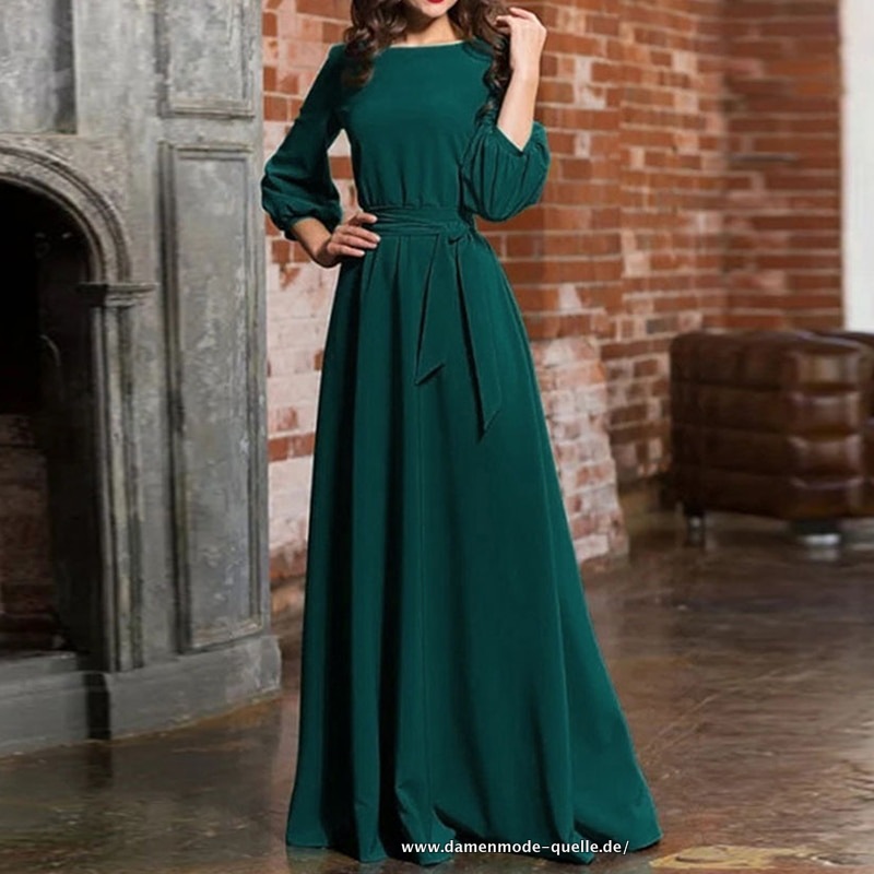 Vintage Bodenlages Damen Kleid in Grün