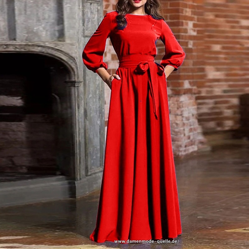 Vintage Bodenlages Damen Kleid in Rot