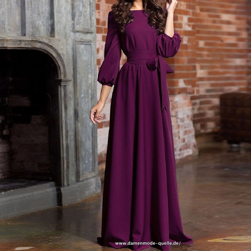 Vintage Bodenlages Damen Kleid in Lila