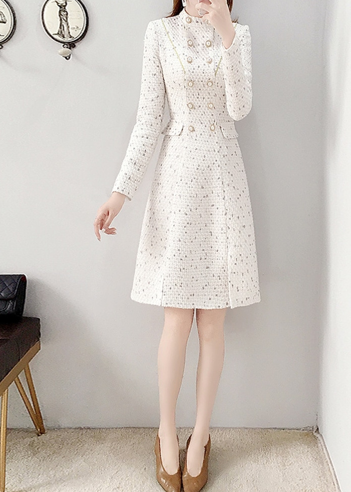 Perlen Tweed Braut Kostüm für den Standesamt&nbsp;Knielang