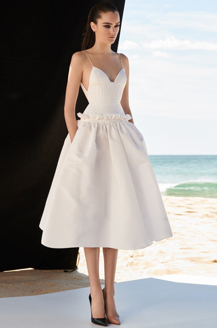 Vintage Style A Linie Brautkleid Celes mit Spaghetti Träger&nbsp;Wadenlang