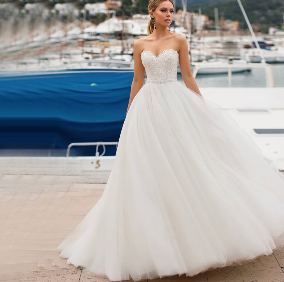 A-Linie Brautkleid Charlotte Schulterfrei Bustie mit Tüll&nbsp;Rock