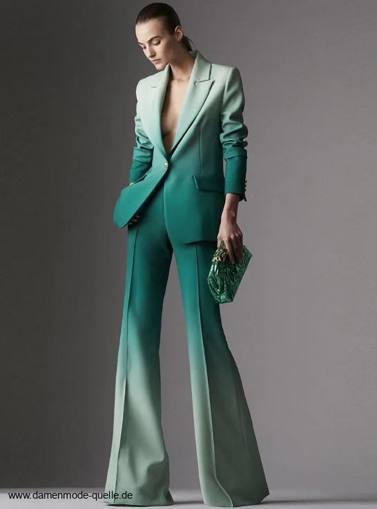  A Linie Business Hosenanzug Elegant in Grün&nbsp;Gradiert
