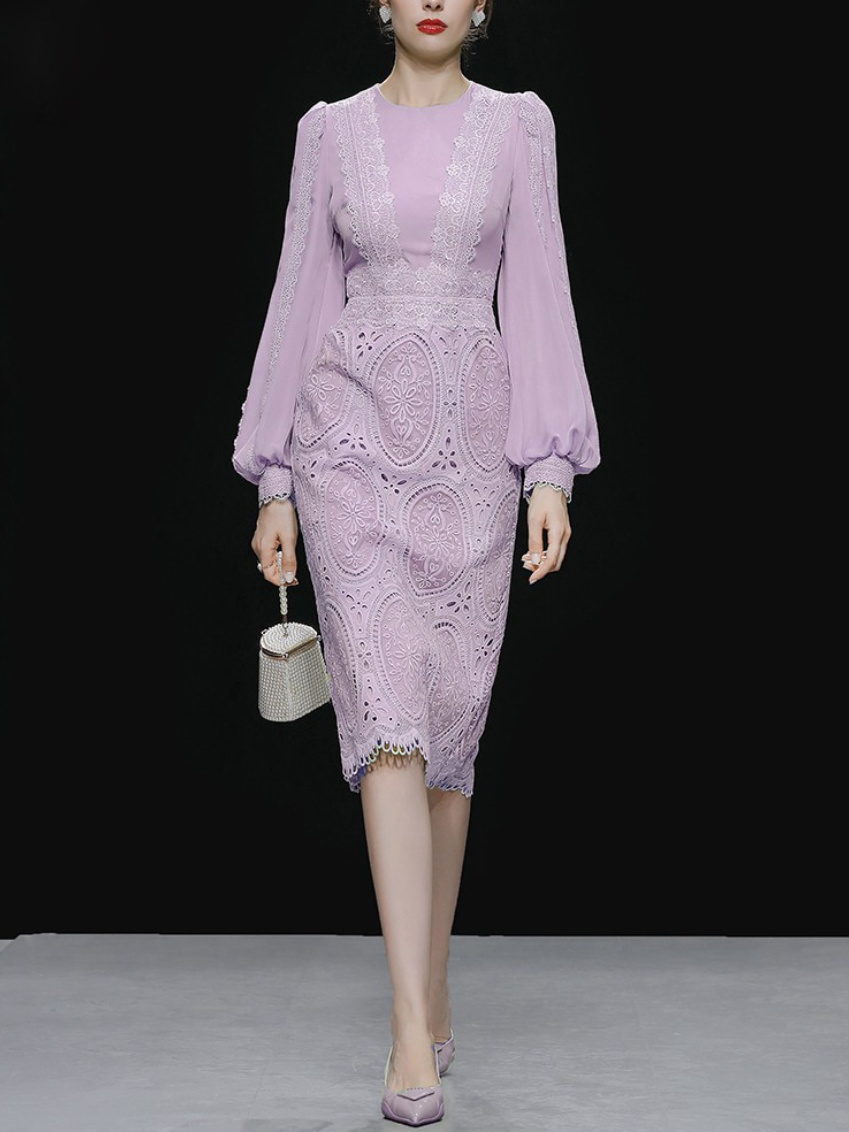 A Linie Einteiler Elegant für Hochzeitsgäste in Weiß mit Muster&nbsp;Lang