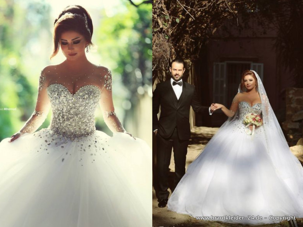 Ball Linie Brautkleid Emilie mit Tüll Rock und&nbsp;Ziersteine