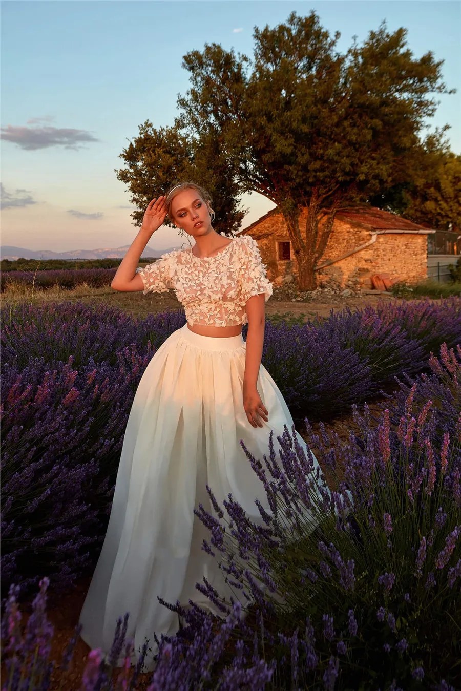 Boho Zweiteiler Hochzeit&nbsp;Kleid