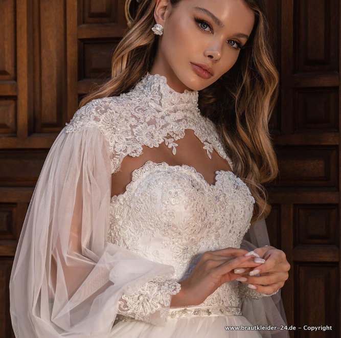 Bustie Brautkleid Elegant mit Spitzen Bolero&nbsp;Jacke