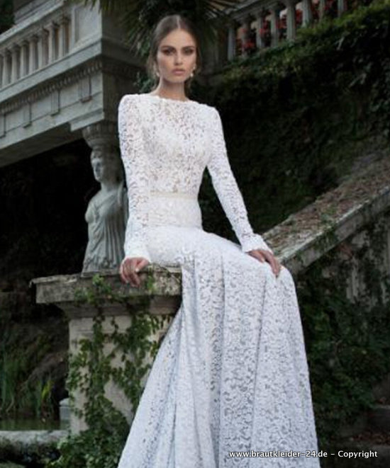 Langarm Meerjungfrau Brautkleid Elia mit Schleppe und Rücken&nbsp;Ausschnitt