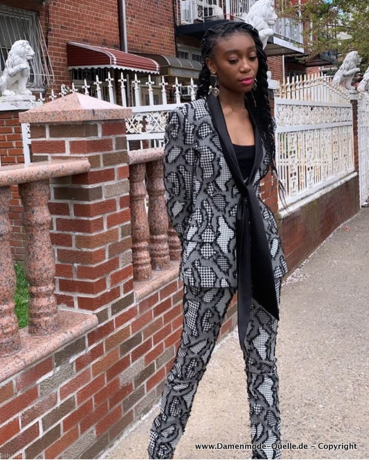 Leopard Print Smoking Hosenanzug&nbsp;Elegant