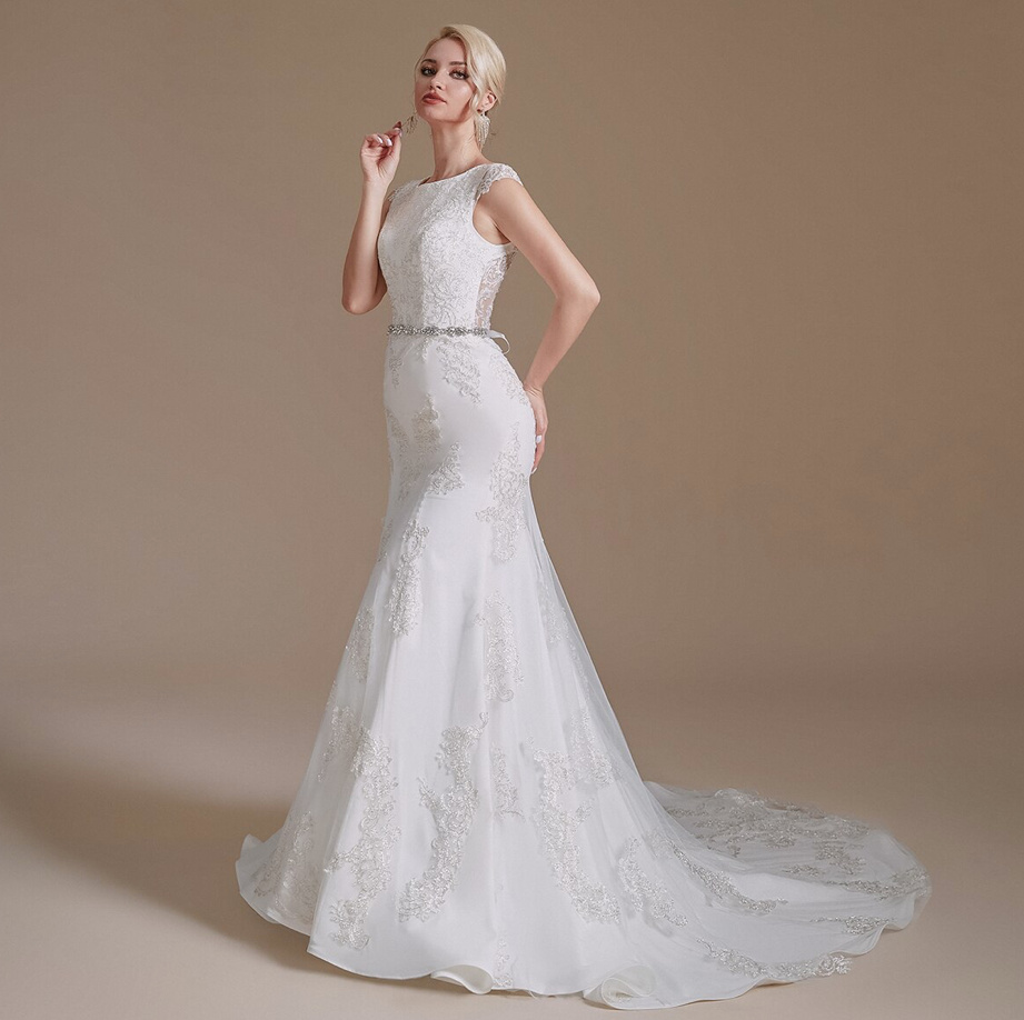 Fit and Flare Brautkleid Davide Ärmellos mit&nbsp;Spitze