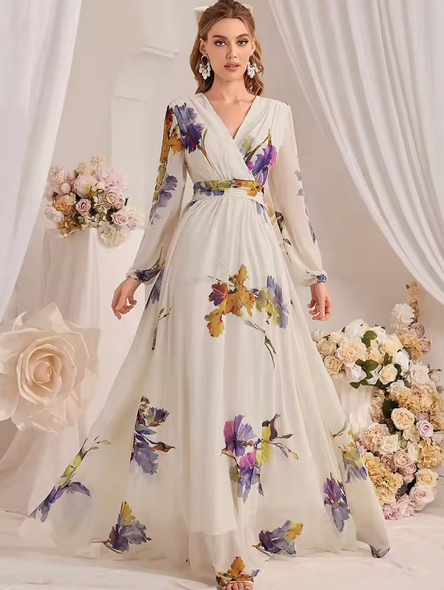 A Linie Langarm Maxi Kleid Gaia Elegant für&nbsp;Hochzeitsgäste