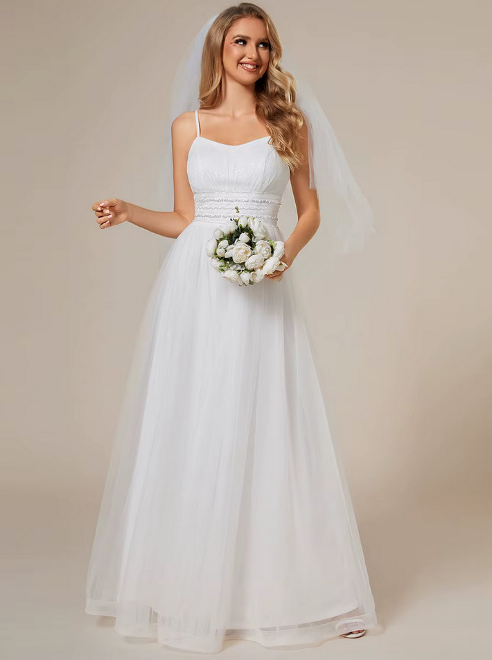 A Linie Spaghettiträger Brautkleid Gemma&nbsp;Schlicht