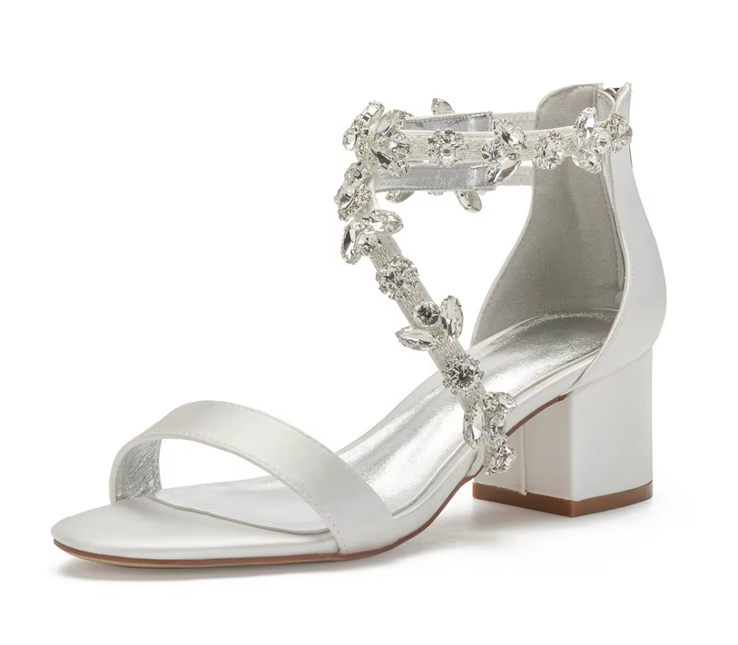 Blockabsatz Brautschuhe Gesche mit Strass