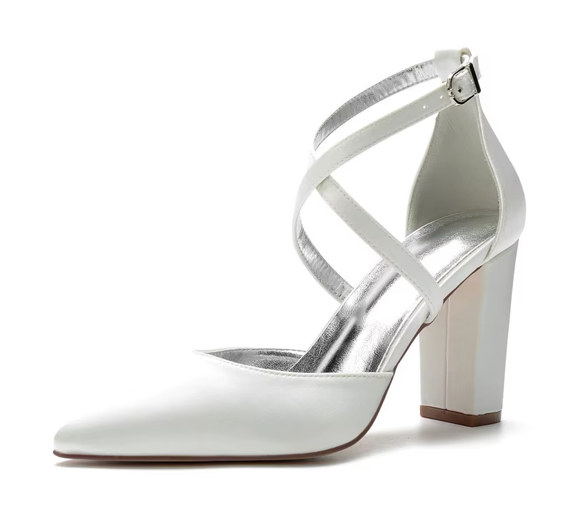 Blockabsatz Pumps Brautschuhe Glenn mit&nbsp;Knöchelriemen