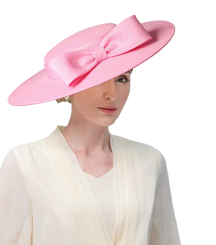 Brauthut Gerit mit Breite Krempe und Schleife in&nbsp;Rosa