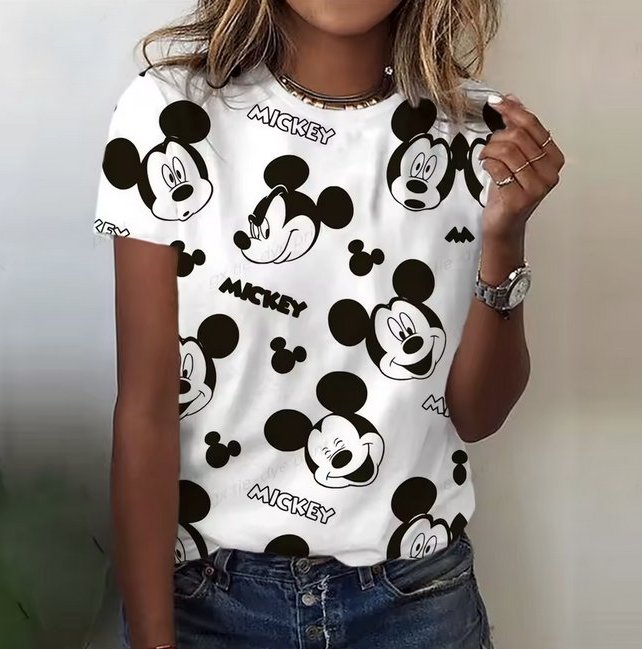 Cartoon Mickey Print Damen Sommer Shirt&nbsp;2025