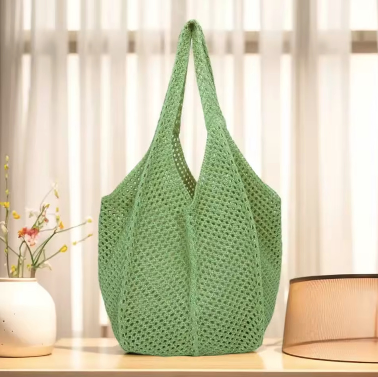 Damen Umhängetasche Strandtasche 2025 Gehäkelt in&nbsp;Grün